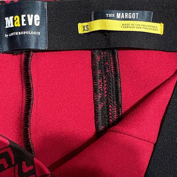 Anthropologie MAEVE The Margot Kick Flare Pants Size XS Red - Picture 7 of 15
